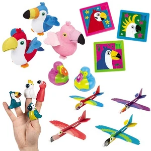 Fun Express Tropical Bird Novelty Toy & Handout Assortment Kit, Bulk 72 Pieces - Picture 1 of 2