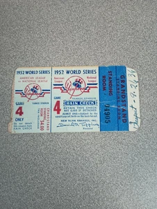 1952 New York Yankees Game 4 World Series Grandstand Ticket Stub - Bild 1 von 3