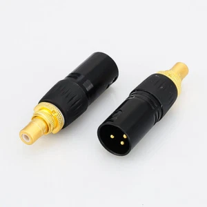 Preffair 3Pin XLR Male to RCA Plugs Female HIFI Audio Socket Adapters Connectors - Picture 1 of 5