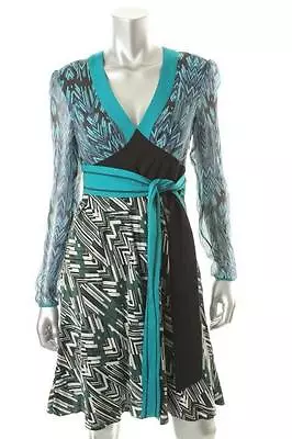 Catherine Malandrino многоцветный шелк смесь узор платье размер 6 новый с Ярлыками $395 - Изображение 1 из 2