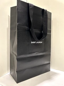 YSL Saint Laurent Large Black Fold Over Shopping Gift Bag 12.5"x20.5"x6" - Picture 1 of 8