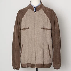VINTAGE Jacket Suede & Silk Blend Casual Men's M Fit - Picture 1 of 4