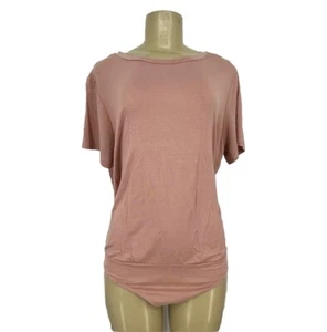 NEW Lulus XL Women Short Sleeve Bodysuit Top Round Neck Stretchy PR6 - Picture 1 of 9