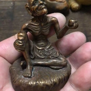 china old bronze hand casting damo buddha statue figure collectable ornament - Picture 1 of 5