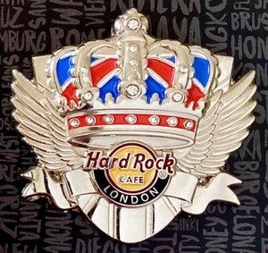 2025 HARD ROCK CAFÉ LONDRES 3D ESCUDO DE ARMAS ALADO CORONA REAL JOYAS PIN - Imagen 1 de 2