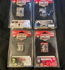 Worlds Smallest Micro Action Figures Horror COMPLETE Set x4 NEW GLOWS IN DARK - Picture 1 of 2