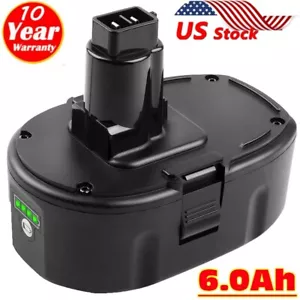 18V Battery 6.0AH Li-ion for Dewalt 18 Volt XRP Battery DC9096-2 DC9098 DC9099 - Picture 1 of 10