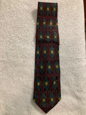 Corbata para hombre Dona/Dona 57” 100 % seda hecha a mano en Italia azul borgoña verde Foto 1 de 4