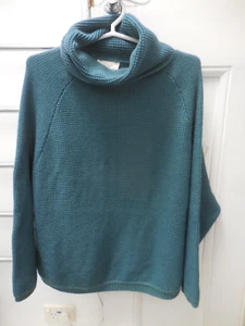ELLA SANDERS GREEN EXTRAFINE MERINO WOOL COWL NECK BOXY SWEATER JUMPER S M VGC - Picture 1 of 5