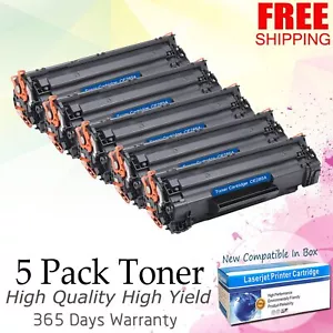 5PK CE285A 85A Ink Toner Cartridge for HP LaserJet Pro P1102 P1102w M1212nf MFP - Picture 1 of 7