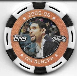2005-06 Topps Poker Collector Chips White/Black Tim Duncan - Picture 1 of 2