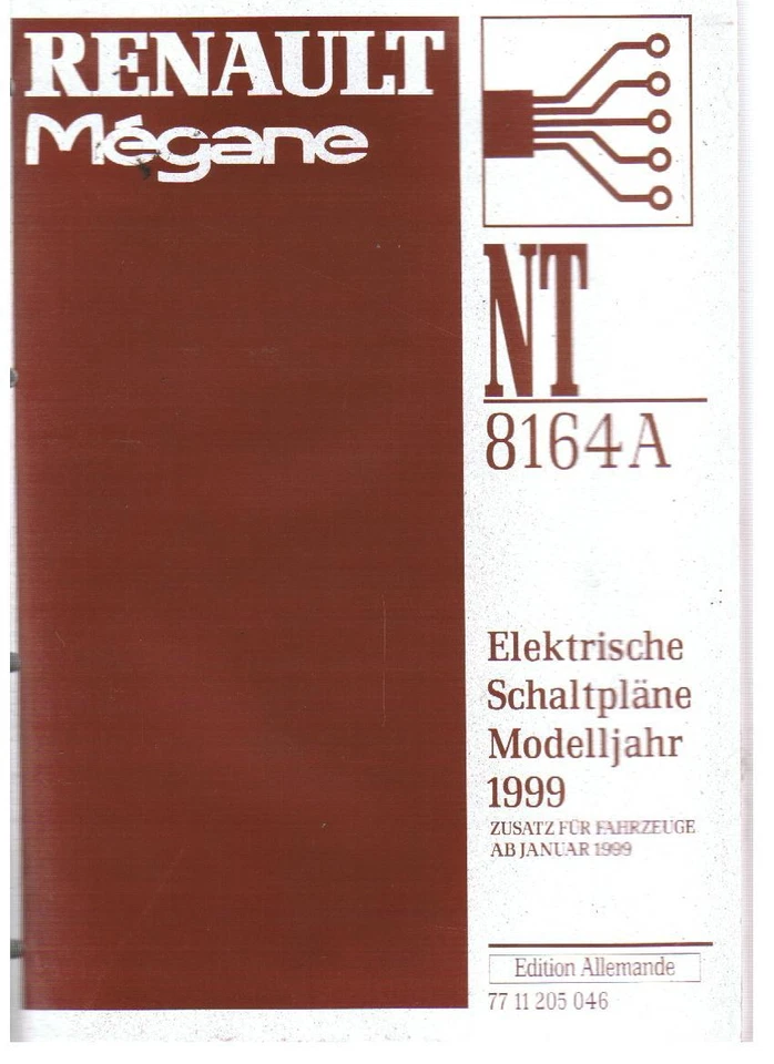RENAULT MEGANE I Mj. 1999 ELEKTRISCHE SCHALTPLÄNE Elektrik WERKSTATT HANDBUCH - Bild 1 von 1