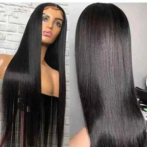 Pelucas de cabello humano frontales de encaje transparentes 13x6 HD nudos blanqueados rectos pelucas de encaje - Imagen 1 de 14