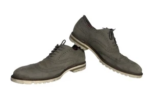 Kenneth Cole New York O fort Shoes~ Sz 11.5M~Click N Clack~Gray Suede￼~Wingtip - Picture 1 of 8