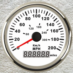 85MM White GPS 200MPH 300KPH Speedometer Odo for Car Truck Marine Golf Carts UTV - Picture 1 of 8