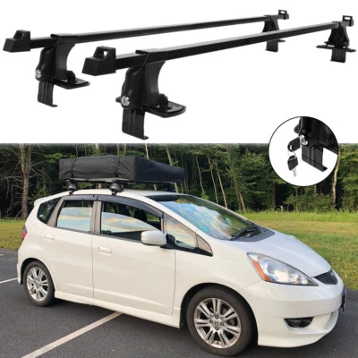 54" Black Top Roof Rack Cross Bar Luggage Carrier w/Lock For Honda Fit 2006-2020 - Image 1 of 4