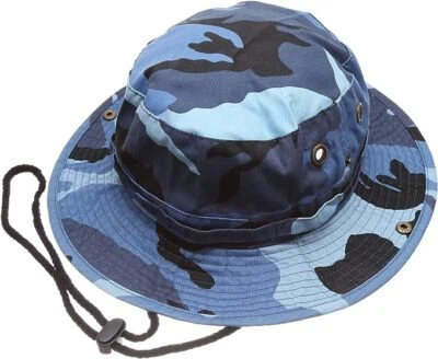 EE. UU. Safari 100 % Algodón Sombrero de Cubo Cuerda Pesca Camping Boonie Gorra de Ala de Sol Foto 1 de 3