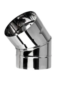 Stainless Steel 45 Degree Extractor Lining Elbow /45° Fireplace Curved Multi Stove Joint - Picture 1 of 1