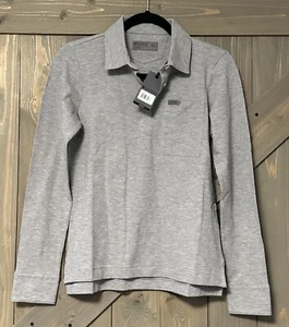Figs Pro Technical Pique Scrub Long Sleeve Polo Shirt Top Womens XSmall Grey - Picture 1 of 8