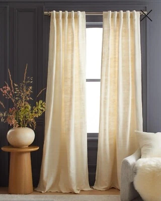 NWT! Quince Raw Silk Ivory Light Filtering Curtains- 2 Panels 48"x84"(R7) - Image 1 of 4