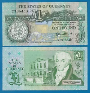 Signo Guernsey 1 libra (ND 2016) P 52d UNC B. Haines prefijo de letra única P 52 d - Imagen 1 de 1
