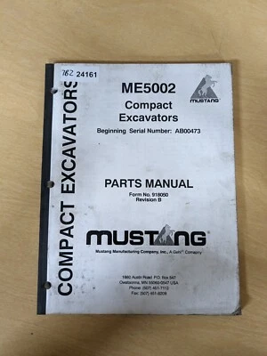 Mustang ME5002 Compact Excavator (SN AB00473 & UP) Parts Manual - Image 1 of 4