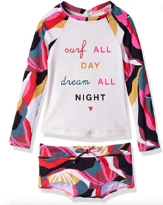 Billabong Girls' Big Dream Time Long Sleeve Rashgaurd Set Sz 12 - Picture 1 of 2
