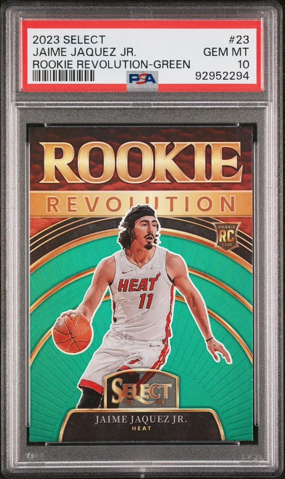 PSA 10 23-24 Select Rookie Revolution Green Prizm Jaime Jaquez JR RC Heat POP/3! - Image 1 of 3
