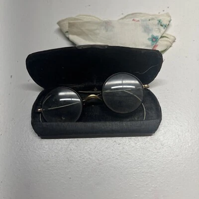 Винтажные очки с ОБОДКОМ ИЗ ПРОВОЛОКИ с ЧЕХЛОМ - Изображение 1 из 4