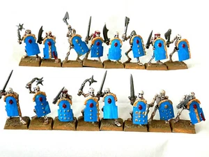 A12 WARHAMMER TOMB KINGS ARMY - PAINTED SKELETON WARRIORS X 16 OOP MODELS - Picture 1 of 4