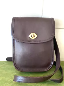 COACH VTG #9978 Small Leather Scooter Side Pack Crossbody Bag, 90s -Mahogany - Picture 1 of 12
