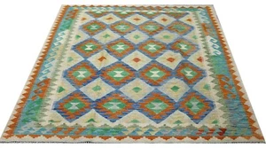 Genuine Afghan Tribal Multi Colour Handmade Wool Kilim Area Rug 158x202 cm - Picture 1 of 3