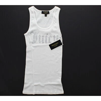 Camiseta sin mangas Juicy Couture para mujer con logotipo de cristal gótico acanalado Foto 1 de 3