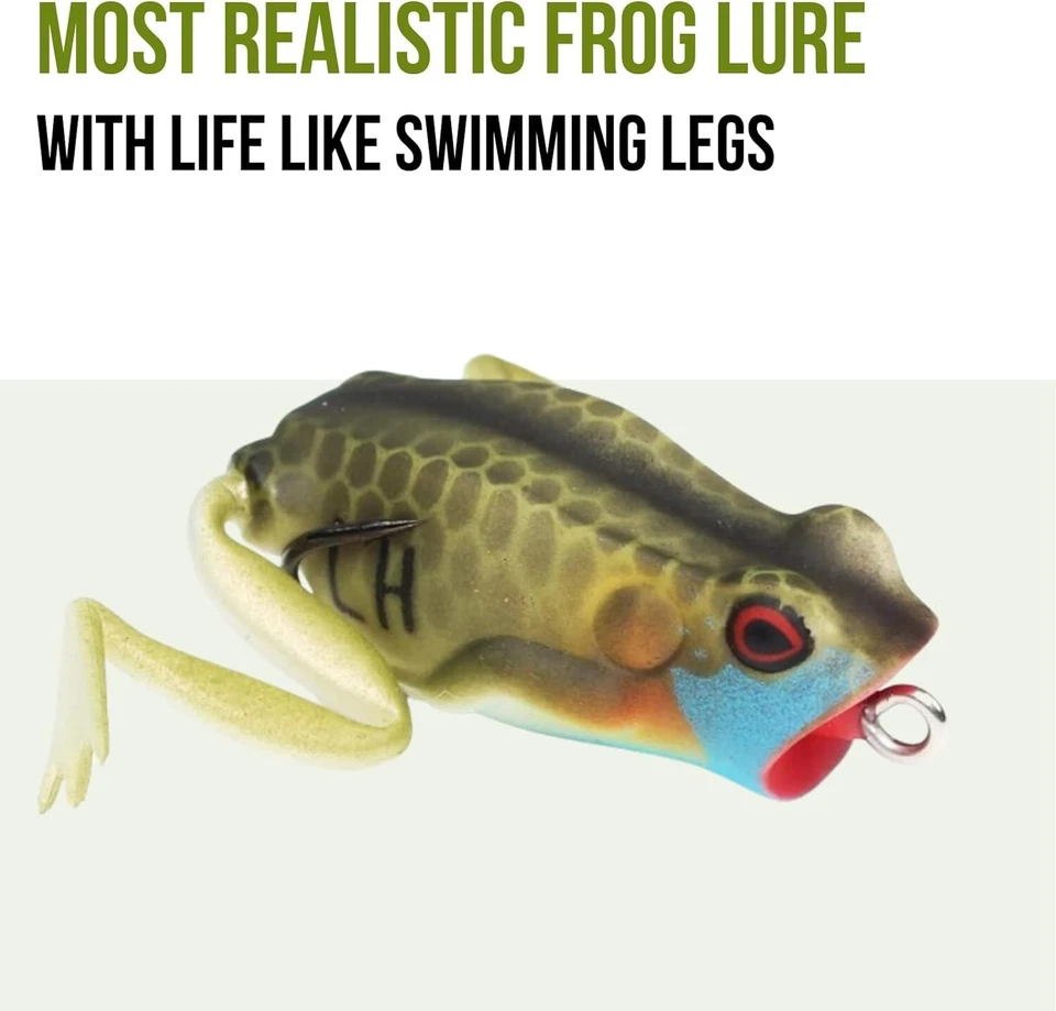Lot 3 x Lunkerhunt Popping Frog Lure 1.75" Blue Gill 1/4 oz Topwater Weedless - Image 1 of 4