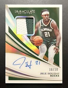 JRUE HOLIDAY On-Card AUTO 2020-21 Immaculate GOLD 10/10 Book-End GW Patch AUTO