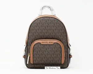 Zaino MICHAEL KORS JAYCEE XS mini convertibile logo marrone tela nuovo con etichette $398 - Foto 1 di 17
