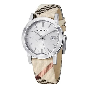 Burberry The City BU9113 Heritage Nova Check Plaid 34 mm Swiss Quartz Watch - Picture 1 of 3