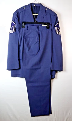 US AIR FORCE Navy Wool Service Dress Coat Jacket Military Uniform 41S (36X28) - Image 1 of 4