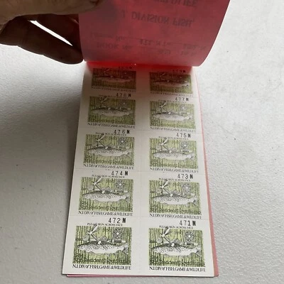 1984 New Jersey, Non-Resident Trout Stamps, (Book 48 of 10) Lic. 471N To 480N - Image 1 of 4