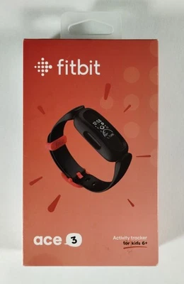 Rastreador de actividad física Fitbit ACE 3 18,29 mm para niños - negro/rojo deportivo Foto 1 de 4