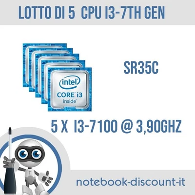 LOTTO 5 pezzi. CPU Intel Core i3-7100 @ 3,90Ghz  SR35C  per Cpu Socket LGA1151 - Immagine 1 di 3