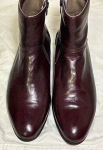Botines de cuero Bally para hombre talla 11 M borgoña cremallera lateral - Imagen 1 de 14