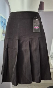 Girls Black All Round Pleated School Skirt With Back Zip UK Size 8/M BNWT - Picture 1 of 3