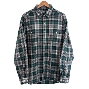 Vintage 90s GAP Shirt Size XL Heavyweight Flannel Check Plaid Oversized Grunge - Picture 1 of 9