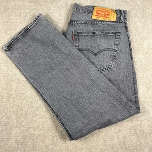 Levi's 501 Jeans Gray Wash Straight Leg Denim Pants Mens W36 L30 - Picture 1 of 8