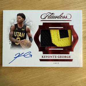 2024/25 Panini Flawless Keyonte George Ruby Game Used Jersey Patch Auto 1/15 UTA - Bild 1 von 2