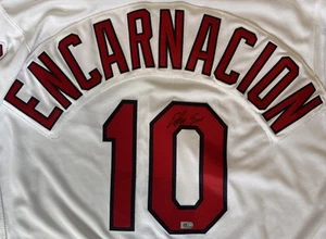 Edwin Encarnacion Signed Authetic Majestic Cleveland Indians Jersey MLB COA - Picture 1 of 10