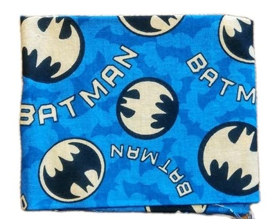 Vintage Blue,Yellow,Black Batman Fabric Fat Quarter.100% Cotton.Dc Comics,hero - Image 1 of 2