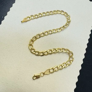 Brazalete de eslabones de oro amarillo de 8,5" 5,5 mm de 10 quilates con cierre de langosta - Imagen 1 de 5