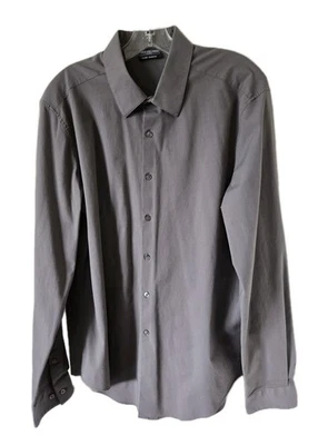 Van Heusen 衬衫男式灰色 34/35 16-16.5 修身 Flex3 长袖衬衫  — 第 1/4 张图片